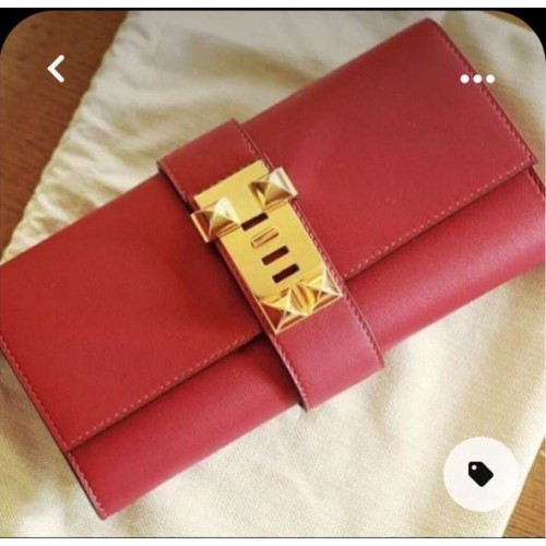 Hermes Original swift lederen clutch 37001 rood