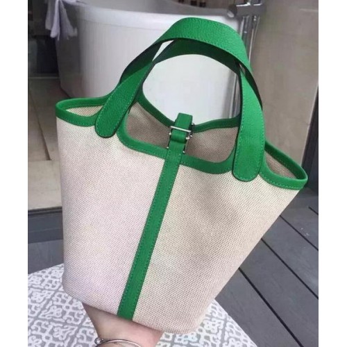 Hermes Picotin Lock 18cm Tas Canvas HPL8618T Groen