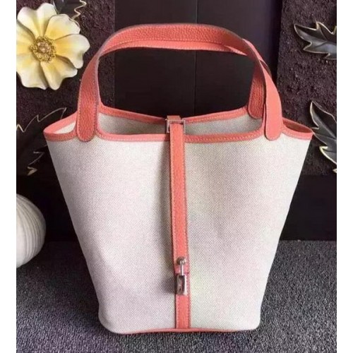 Hermes Picotin Lock 18cm Tas Canvas HPL8618T Lichtroze