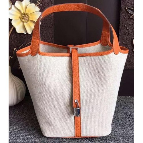 Hermes Picotin Lock 18cm Tas Canvas HPL8618T Oranje