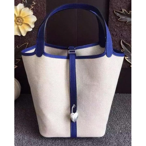 Hermes Picotin Lock 18cm Tas Canvas HPL8618T RoyalBlue