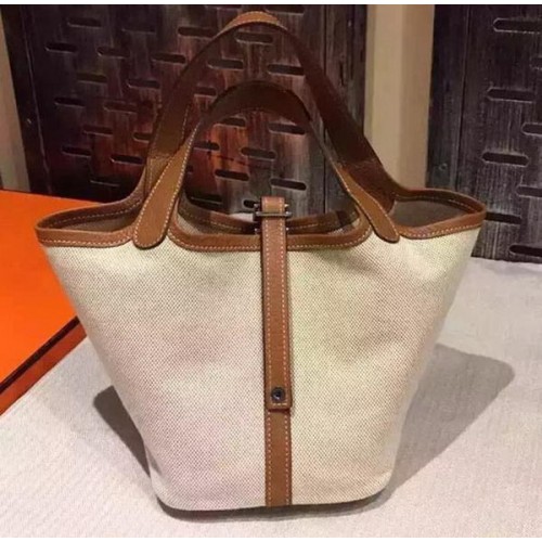 Hermes Picotin Lock 18cm Tas Canvas HPL8618T Tarwe