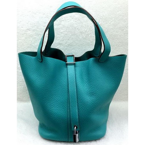 Hermes Picotin Lock 22cm Tassen Litchi Leer HPL1048 Groen