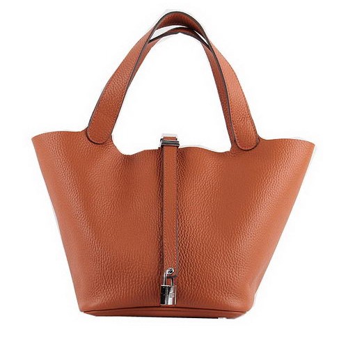 Hermes Picotin Lock MM Tassen Clemence Leer H8616 Oranje