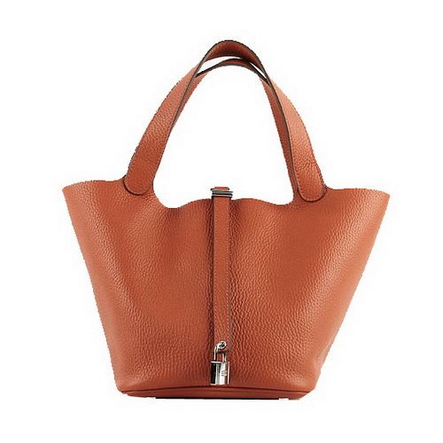 Hermes Picotin Lock PM Tassen Clemence Leer H8615 Oranje
