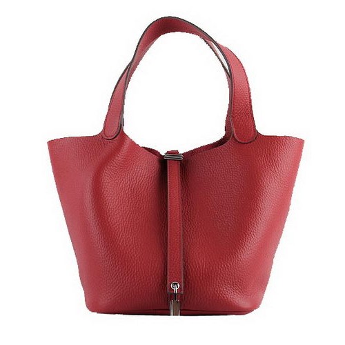 Hermes Picotin Lock PM Tassen Clemence Leer H8615 Rood