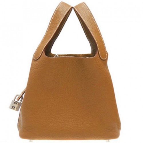 Hermes Picotin Lock PM Taurillon Clemence Leer Zilver Hardware Goud