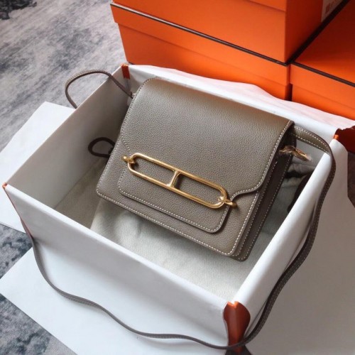 Hermes Roulis 19cm Evercolor 9D H9003 donkergrijs&Goud