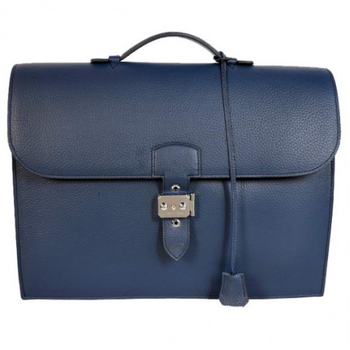 Hermes Sac Depeche 38cm Aktetas Clemence Donkerblauw