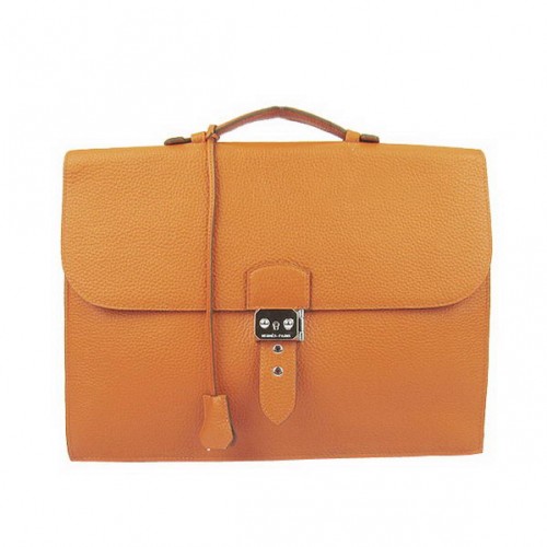 Hermes Sac Depeche 38cm Aktetas Clemence Oranje