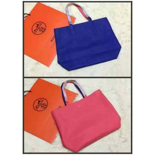 Hermes Shopper dubbelzijdige tas origineel leer HS1209 blauw en roze