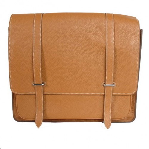 Hermes Steve 35cm koerierstas Clemence leer camel