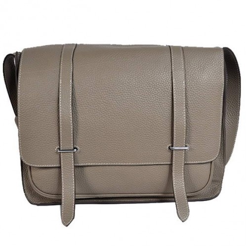 Hermes Steve 35CM koerierstas Clemence leer grijs