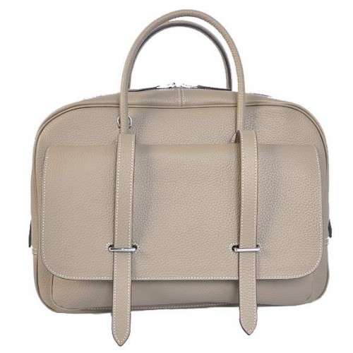 Hermes Steve 38CM reistas Clemence leer grijs