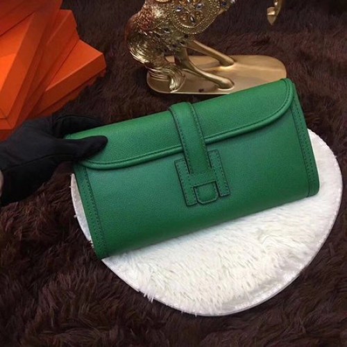 Hermes Togo lederen clutch H88017 groen
