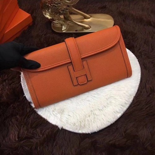 Hermes Togo lederen clutch H88017 oranje