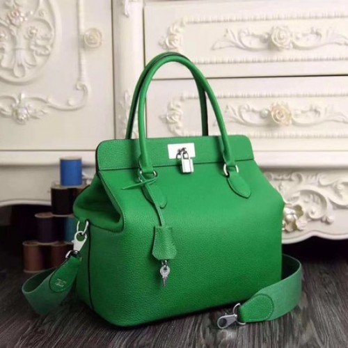 Hermes Toolbox Tas Origineel Togo Leer H3259 Groen