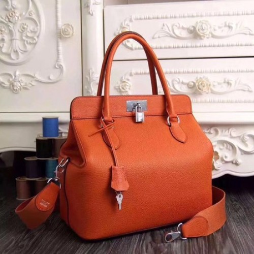 Hermes Toolbox Tas Origineel Togo Leer H3259 Oranje