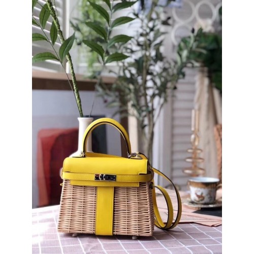 Hermes kelly picknicktas 9810 geel
