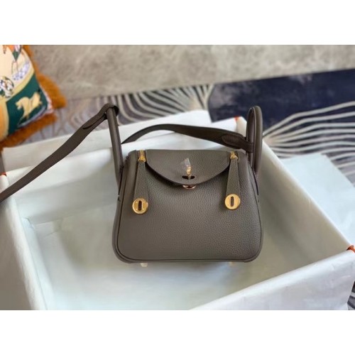 Hermes mini Lindy Original Togo lederen tas OLD19 donkergrijs