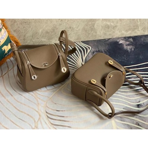 Hermes mini Lindy Original Togo lederen tas OLD19 grijs