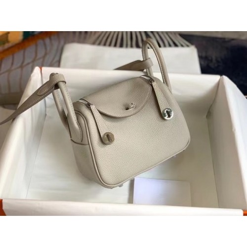 Hermes mini Lindy Original Togo lederen tas OLD19 lichtgrijs
