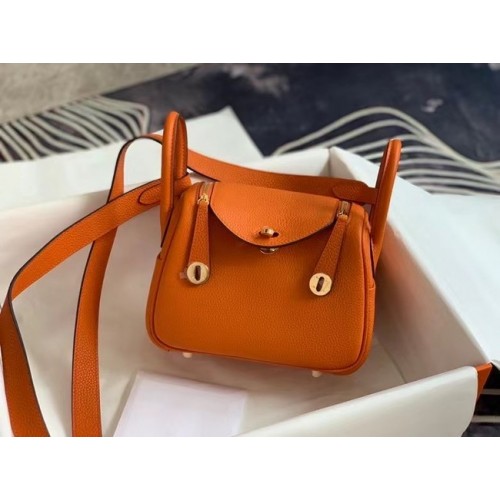 Hermes mini Lindy Original Togo lederen tas OLD19 oranje