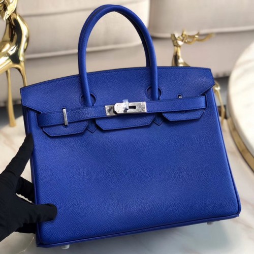 Hermes origineel Epsom leer HB35O Elektro-optisch blauw en zilver metaal