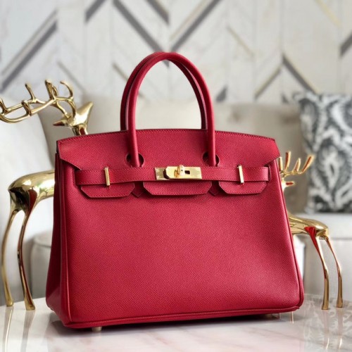 Hermes origineel Epsom leer HB35O rood en goud metaal