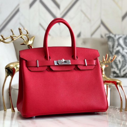 Hermes origineel Epsom leer HB35O rood en zilver metaal