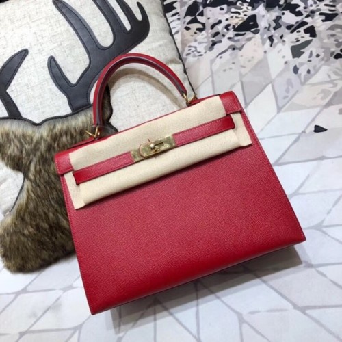 Hermes origineel Kelly Epsom Leer KL32 rood