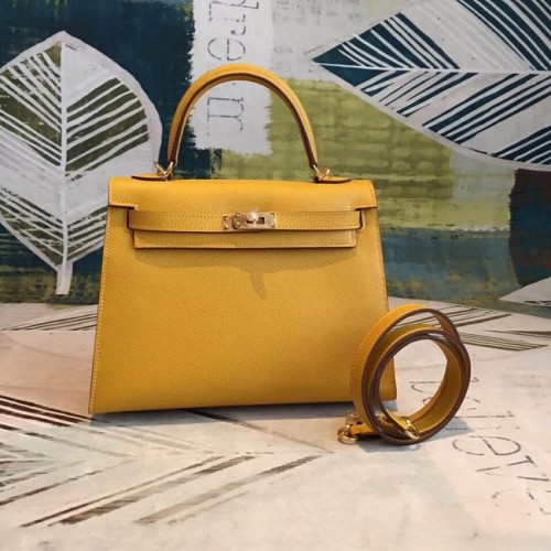 Hermes origineel Kelly Epsom Leer KL32 geel