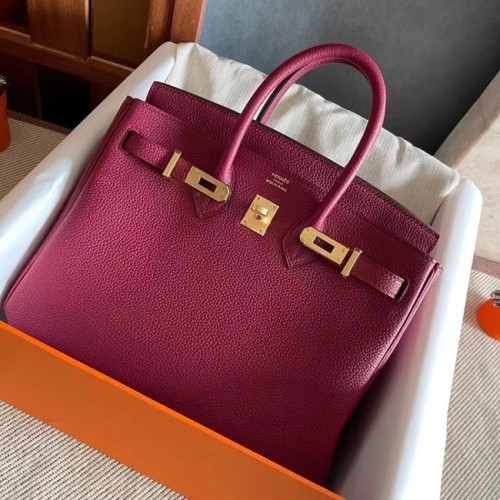 Hermes origineel Togo leer HB25O bordeaux