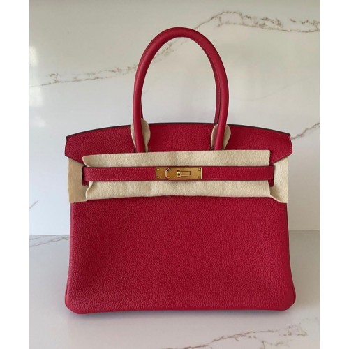 Hermes origineel Togo leer HB25O rood