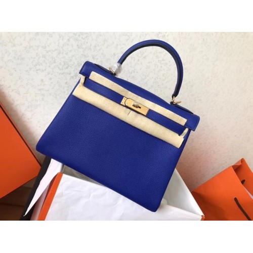 Hermes originele Togo leren hoedentas KL320 blauw