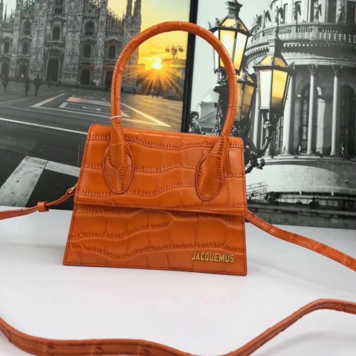 Jacquemus Original Leren Mini Top Handle Bag J8088 Oranje