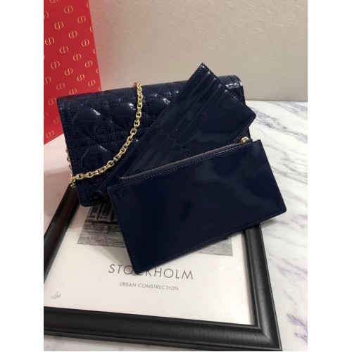 LADY DIOR CALFSKIN WALLET M9001 dark blue