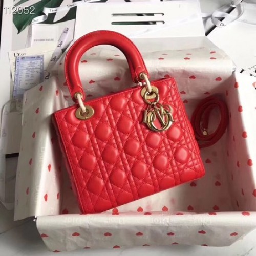 LADY DIOR LAMBSKIN TAS CAL44550 rood