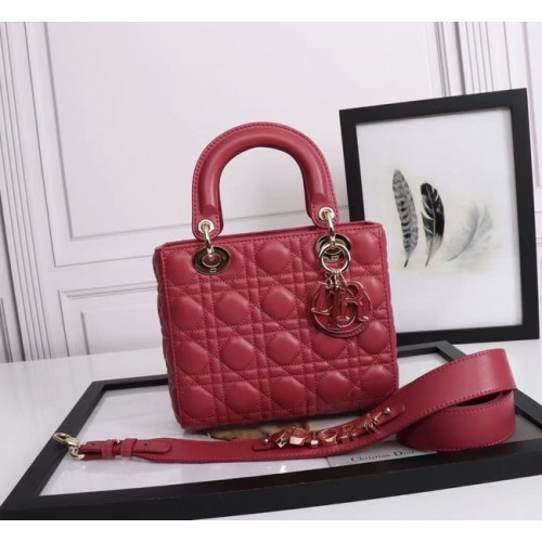 LADY DIOR MY ABCDIOR TAS Cannage lamsleer M0538E rood