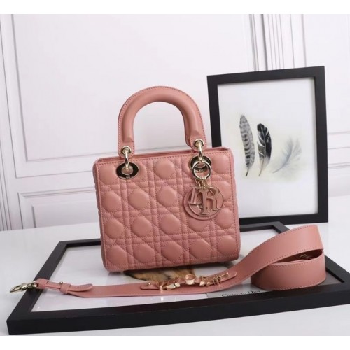 LADY DIOR MY ABCDIOR BAG Cannage lamsleer M0538O Kersenbloesempoeder