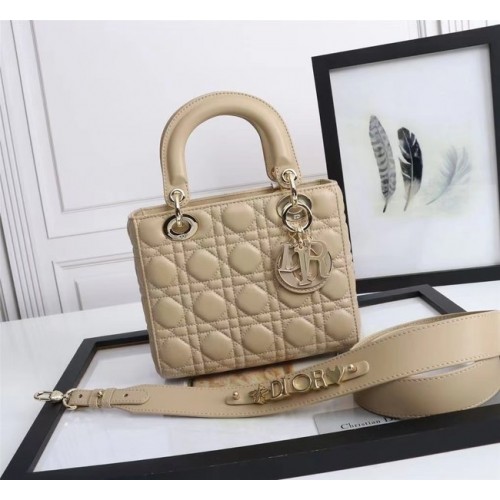 LADY DIOR MY ABCDIOR BAG Cannage lamsleer M0538O abrikoos