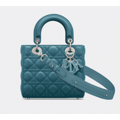 LADY DIOR MY ABCDIOR TAS Cannage lamsleer M0538O blauw