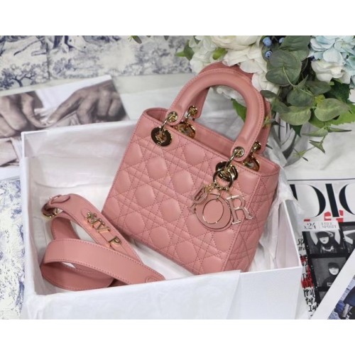 LADY DIOR MY ABCDIOR TAS Cannage lamsleer M0538O roze