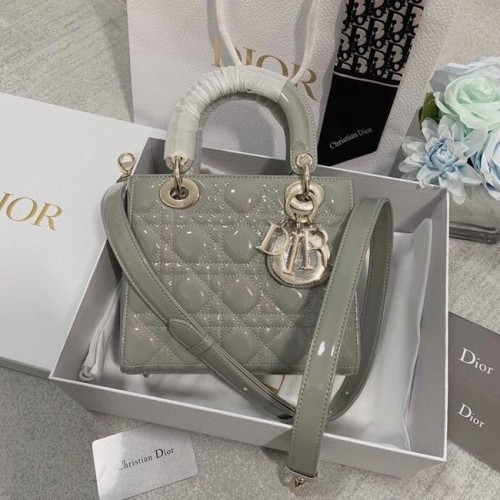 LADY DIOR MY ABCDIOR BAG Grijs lakleer van Cannage-kalfsleer M0538