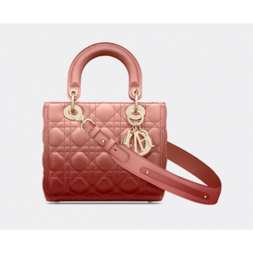 LADY DIOR MY ABCDIOR TAS Roze gradiënt Cannage lamsleer M0538OS