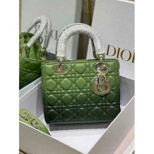 LADY DIOR MY ABCDIOR BAG groen Cannage lamsleer met kleurverloop M0538OS