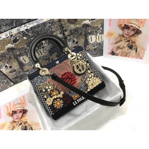 LADY DIOR Rundleer met parel- en draadborduursel M0565OSCQ-1