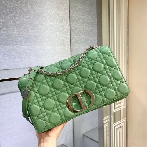 GROTE DIOR CARO-TAS Zacht Cannage-kalfsleer M9243U groen