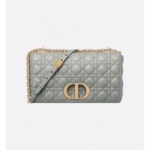GROTE DIOR CARO-TAS Zacht Cannage-kalfsleer M9243U grijs