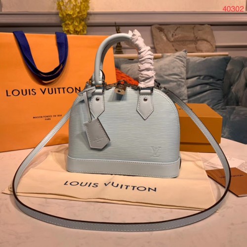 LOUIS VUITTON M40302 EPI LEER ALMA KLEIN LICHTBLAUW
